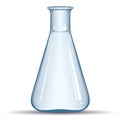 Empty chemical flask on white background, vector illust