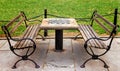 Empty Chess Table in New York City Park