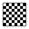 Empty chessboard isolated. Board for chess or checkers game. Strategy game concept. Checkerboard background. Royalty Free Stock Photo