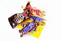 Empty chocolate candy bars wrappers Royalty Free Stock Photo