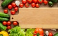 An empty chopping board for placing products with vegetables