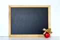 Empty Christmas blackboard and Christmas ball