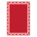 Empty Christmas greeting card with Christmas Border. Vintage woven frame. Vector illustration.