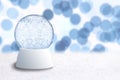 Empty Snow Globe With Blue background Royalty Free Stock Photo