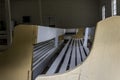 Empty church pews in a country church. Royalty Free Stock Photo