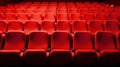 Empty cinema auditorium with red seats. 3d render illustration Royalty Free Stock Photo