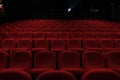 Empty cinema hall with red seats. Movie theatre. Royalty Free Stock Photo