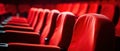 Empty cinema hall with red seats. Movie theatre Royalty Free Stock Photo