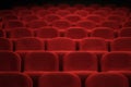 Empty cinema hall with red seats. Movie theatre. Royalty Free Stock Photo