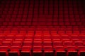 Empty cinema hall with red seats. Movie theatre. Neural network AI generated Royalty Free Stock Photo