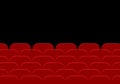 Empty cinema hall or theater and row of red auditorium seats on Royalty Free Stock Photo