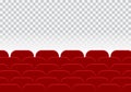 Empty cinema hall or theater and row of red auditorium seats on Royalty Free Stock Photo