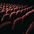 empty cinema red chair medium shot