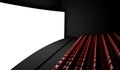 Empty cinema screen with auditorium Royalty Free Stock Photo