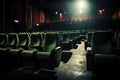 empty cinema seats under ambient lighting Royalty Free Stock Photo