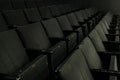Empty cinema theater chairs