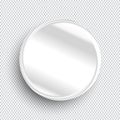 Empty circle banner or button on transparent background.