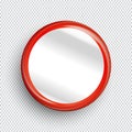 Empty circle banner or button on transparent background.