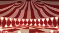 Empty circus 3d scene with lights