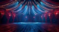 Empty Circus Tent At Night With Lights Royalty Free Stock Photo