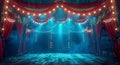 Empty Circus Tent At Night With Lights Royalty Free Stock Photo