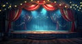 Empty Circus Tent At Night With Lights Royalty Free Stock Photo