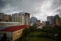 Empty city of Batumi-modern architecture with skyscrapers.