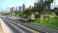 empty city and hightway(via expresa) with not people and car durant,covid 19 virus miraflores peru