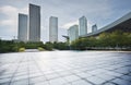 Empty city square and Skyscraper Royalty Free Stock Photo