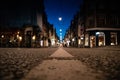 Empty city street in Amsterdam Royalty Free Stock Photo