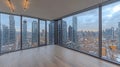 Empty city view penthouse apartment interior Royalty Free Stock Photo