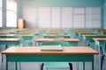 empty class room in school AI generated Royalty Free Stock Photo