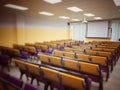 Empty classroom, college lecture hall  preparing for education in university, conference room before meeting. Business meeting Royalty Free Stock Photo