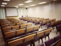 Empty classroom, college lecture hall  preparing for education in university, conference room before meeting. Business meeting Royalty Free Stock Photo