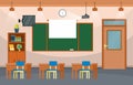 Empty Classroom Interior Education Elementary School Class Nobody Illustration Royalty Free Stock Photo