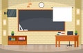 Empty Classroom Interior Education High School Class Nobody Illustration