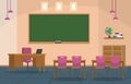 Empty Classroom Interior Education High School Class Nobody Illustration Royalty Free Stock Photo