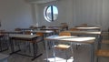 Empty classrooms for coronavirus Royalty Free Stock Photo