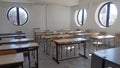 Empty classrooms for coronavirus Royalty Free Stock Photo
