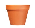 Empty clay flower pot isolated on white Royalty Free Stock Photo