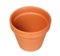 Empty clay flower pot isolated on white Royalty Free Stock Photo