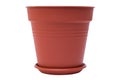 Empty clay flower pot isolated on white background Royalty Free Stock Photo