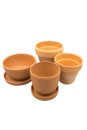 Empty clay flower pots isolated on a white background Royalty Free Stock Photo