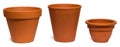 Empty clay plant pots