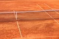 Empty Clay Tennis Court and Net Royalty Free Stock Photo