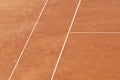 Empty clay tennis court and net. Professional sport concept. Horizontal sport poster, greeting cards, headers, website Royalty Free Stock Photo