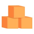 Empty clean cubes icon cartoon vector. Castle shape