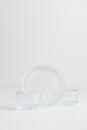 Empty clean glassware on white background Royalty Free Stock Photo