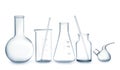 Empty clean laboratory glassware on white background Royalty Free Stock Photo