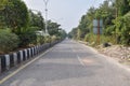 Empty clean road in the morning